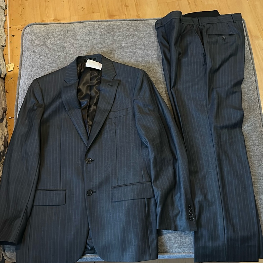 John varvatos 2 button pin striped suit